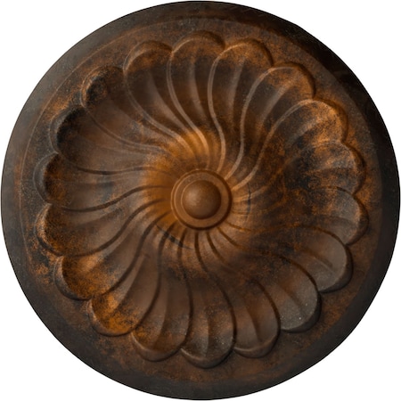 Flower Spiral Ceiling Medallion (Fits Canopies Up To 2), Hand-Painted Rust, 12 1/4OD X 2 1/4P